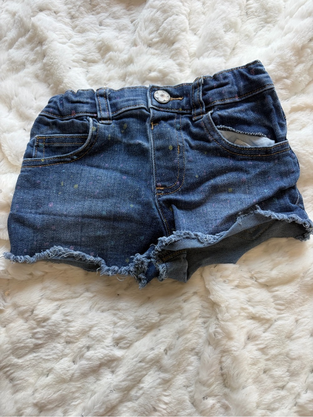 Garanimals Girls 4T Denim Jean Shorts | Colorful Speckled Wash | Summer